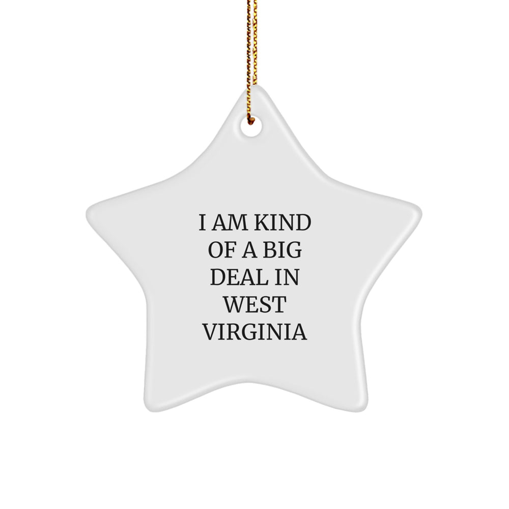 West Virginia Star Ornament, I Am Kind Of A Prime Selection In West Virginia, Funny Quote, Gifts from Friends to Family, Unique Christmas Unique Gifts for West Virginia - Image 1