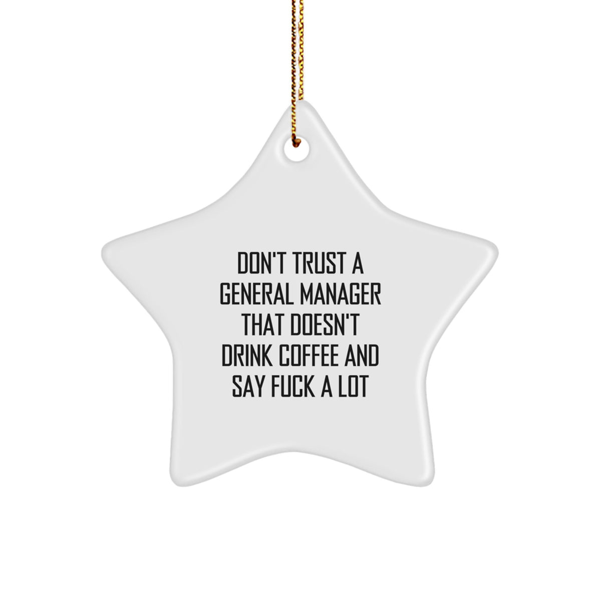 Funny Quotes for General Manager, Star Ornament Gift for Men, Gifts from Friends, Unique Christmas Unique Office Decor - Image 1