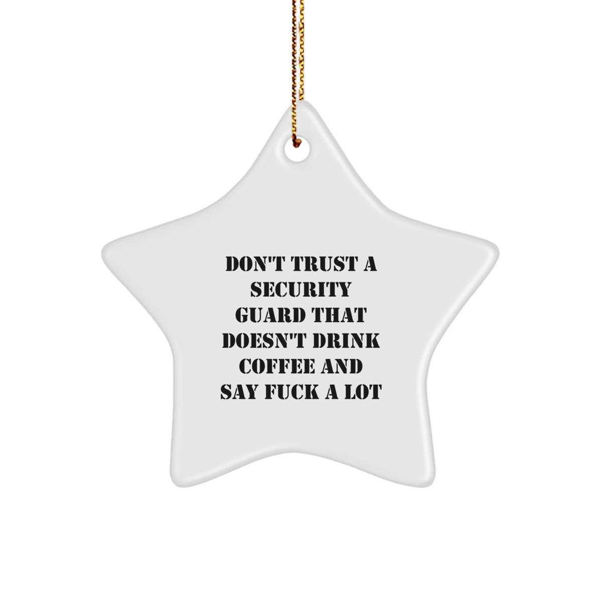 Funny Security Guard Gifts from Men to Coworkers, Star Ornament with Sassy Quote, Unique Christmas Memorable Presents for Security Guard Friends - Image 1