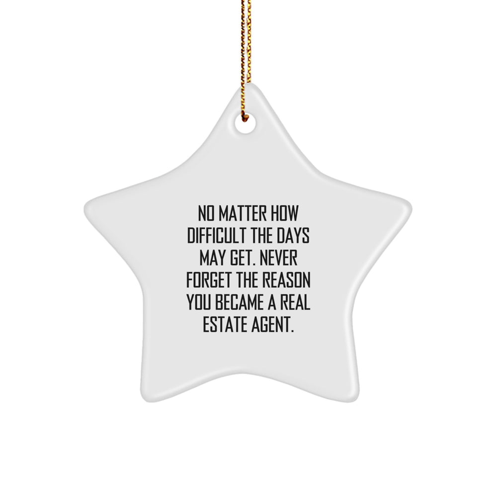 Funny Real Estate Agent Gifts from Friends and Family - Christmas Unique Star Ornaments for Real Estate Agent Men and Women - Image 1
