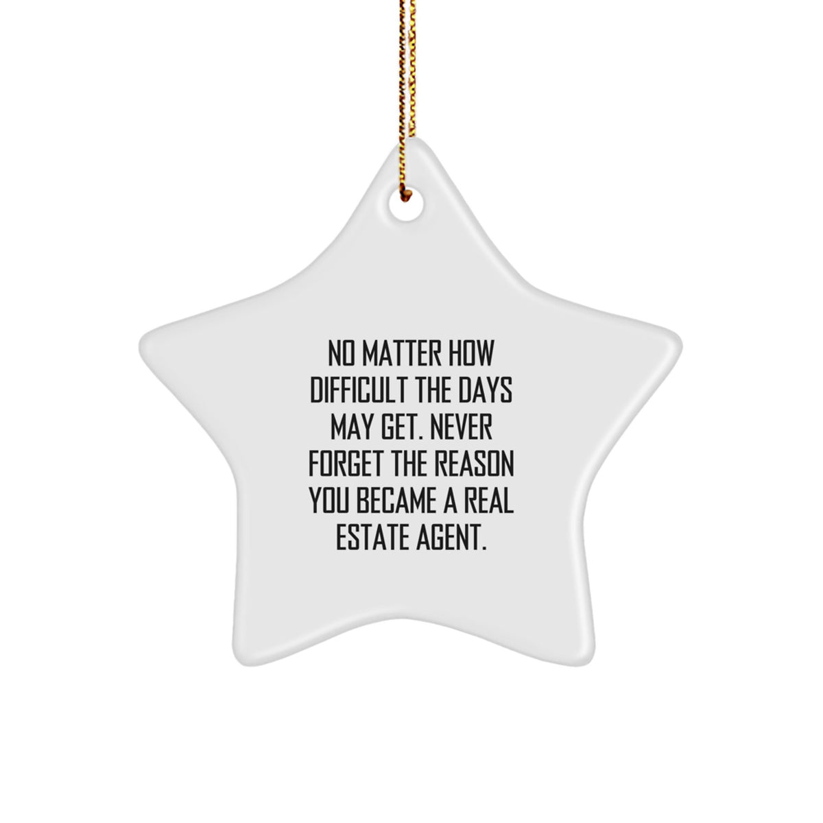 Funny Real Estate Agent Gifts from Friends and Family - Christmas Unique Star Ornaments for Real Estate Agent Men and Women - Image 1