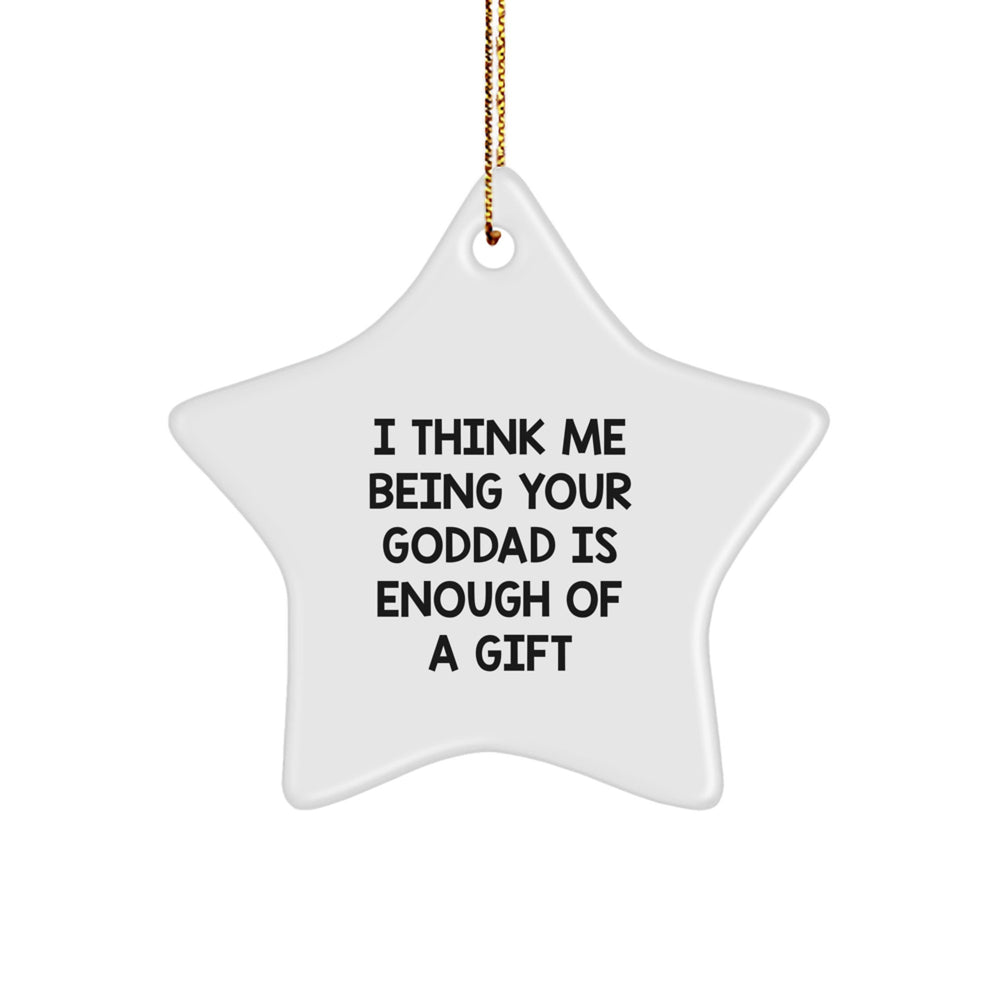 Funny Goddad Gifts from Men to Goddad, Star Ornament for Christmas Unique Gifts - Image 1