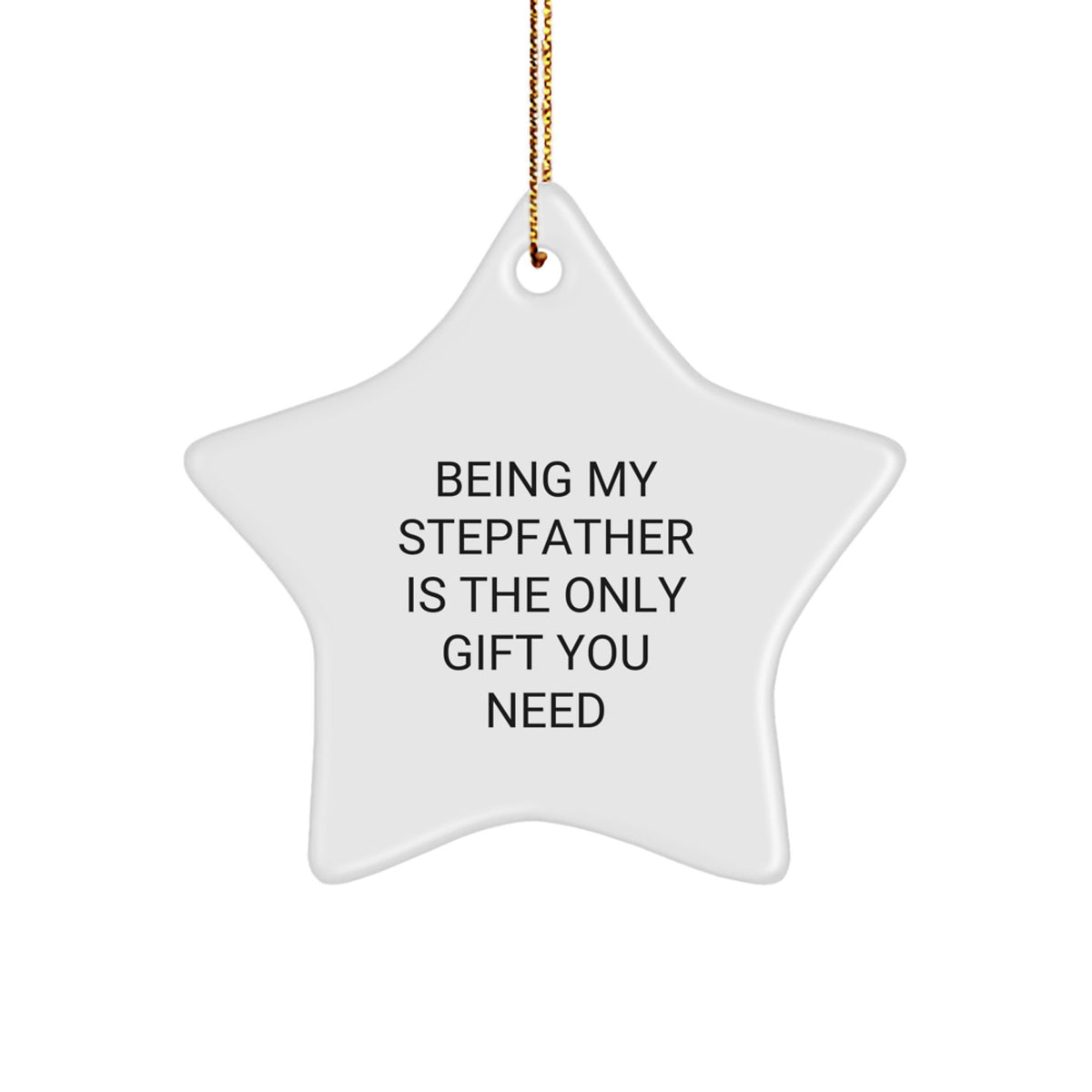 Funny Stepfather Gifts, Being My Stepfather Is The Only Gift You Need, Star Ornament for Men, Unique Christmas Unique Gifts from Family - Image 1