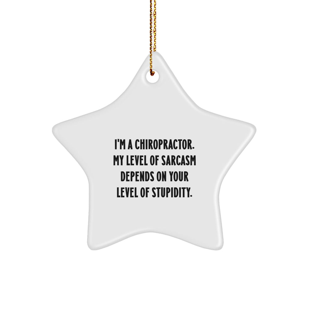 Funny Chiropractor Gifts from Friends, Unique Christmas Star Ornament with Sarcasm Humor Quote, Ideal for Men or Women Chiropractors - Image 1