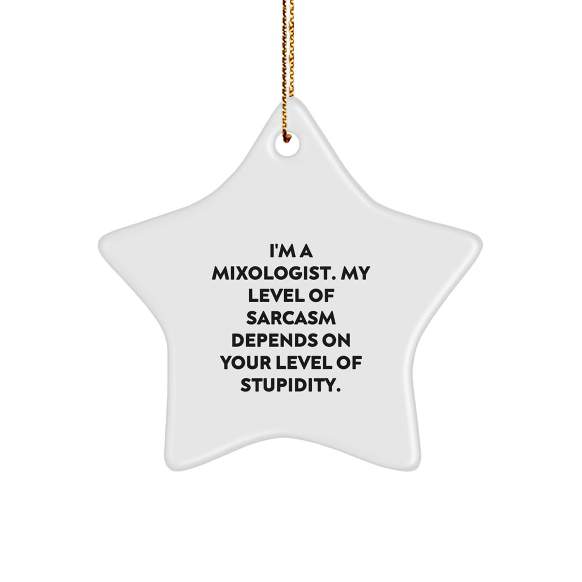 Funny Mixologist Gifts from Family Christmas Unique Star Ornament with Sarcasm Quote, Gifts for Mixologist, Men, Women, Friends, Coworkers, Family - Image 1