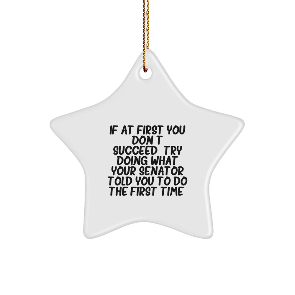 Funny Senator Star Ornament Gifts from Friends, Gifts for Senator, Senator Star Ornament on Christmas Unique Gifts, Senator Star Ornament, Funny Quote Senator Gifts - Image 1