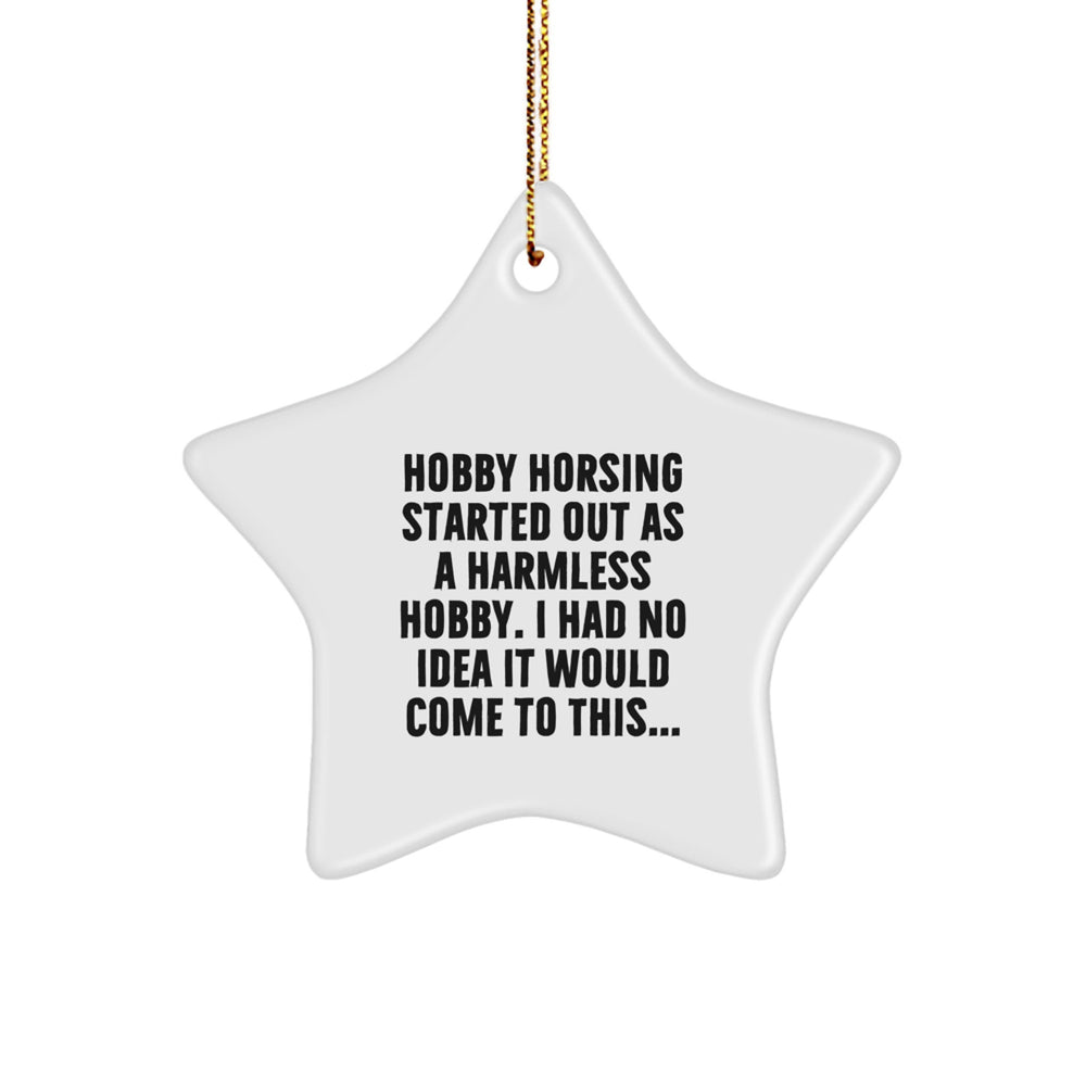 Gifts from Men to Women Hobby Horsing Enthusiasts, Funny Hobby Horsing Star Ornament for Christmas Unique Gifts - Image 1