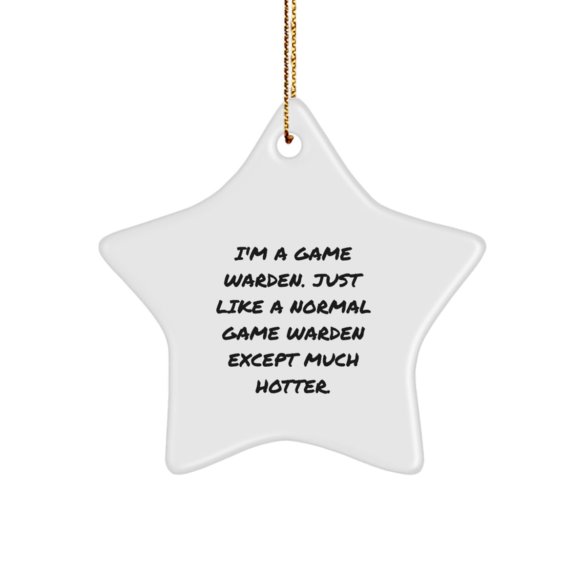 Funny Game Warden Star Ornament Gifts from Friends, Coworkers, or Family for Christmas - I'm A Game Warden. Just Like A Normal Game Warden Except Much Hotter. - Star Shaped Decorations - Image 1
