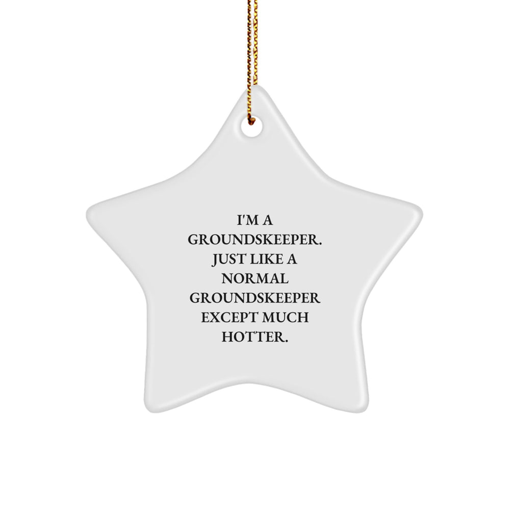 groundskeeper Gifts for Men, Funny Star Ornament, Gifts from Friends or Coworkers for Christmas Unique Gifts - 'I'm A groundskeeper' Quote - Image 1