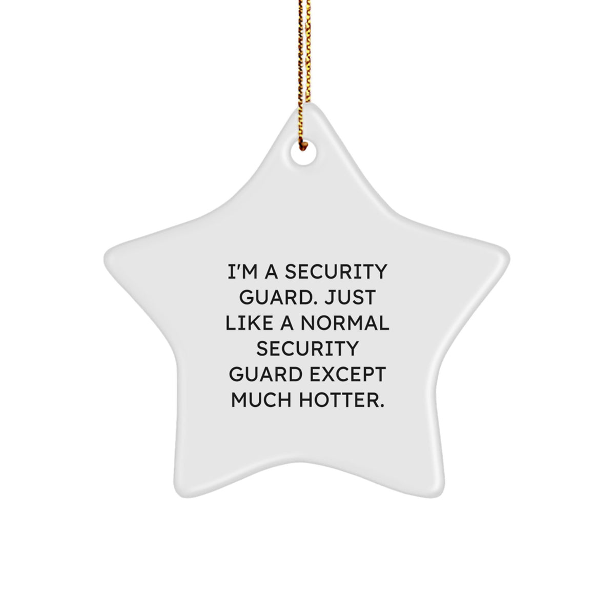 Security Guard Humor Gifts from Friends for Christmas - Star Ornament with Funny Quote - Image 1