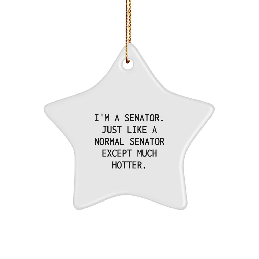 Senator Star Ornament, Funny Gifts from Friends to Senator, Christmas Unique Senator Decorations - I'm A Senator. Just Like A Normal Senator Except Much Hotter. - Image 1