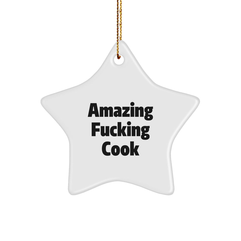 Funny Cook Gifts from Men for Amazing Cooks - Star Ornament for Christmas - Image 1