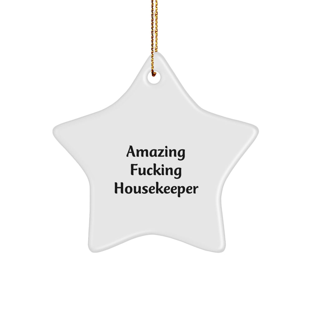Funny Housekeeper Gifts from Friends - Amazing Housekeeper Star Ornament for Christmas - Image 1