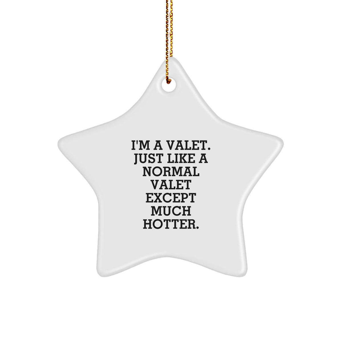 Funny Valet Gifts for Men - Star Ornament Christmas Decorations - I'm A Valet Just Like A Normal Valet Except Much Hotter Gifts from Friends to Family - Image 1