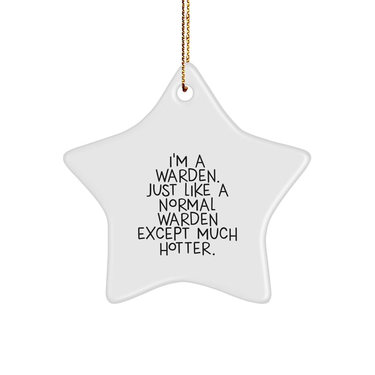 Warden Gifts from Friends - Funny Star Ornament for Christmas, I'm A Warden. Just Like A Normal Warden Except Much Hotter., Gifts for Warden - Image 1