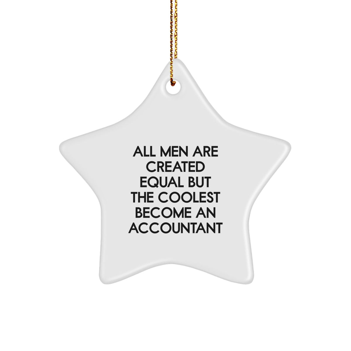 Funny Accountant Gifts, All Men Are Created Equal But The Coolest Become An Accountant Quote, Star Ornament, Gifts from Men, Gifts for Accountants, Christmas Unique Gifts - Image 1
