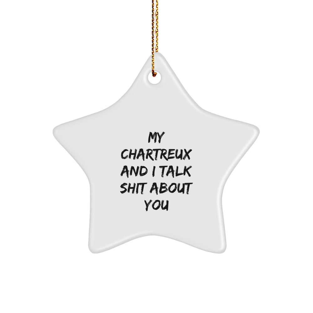 Funny Chartreux Cat Star Ornament Gifts from Family Members for Christmas - Image 1