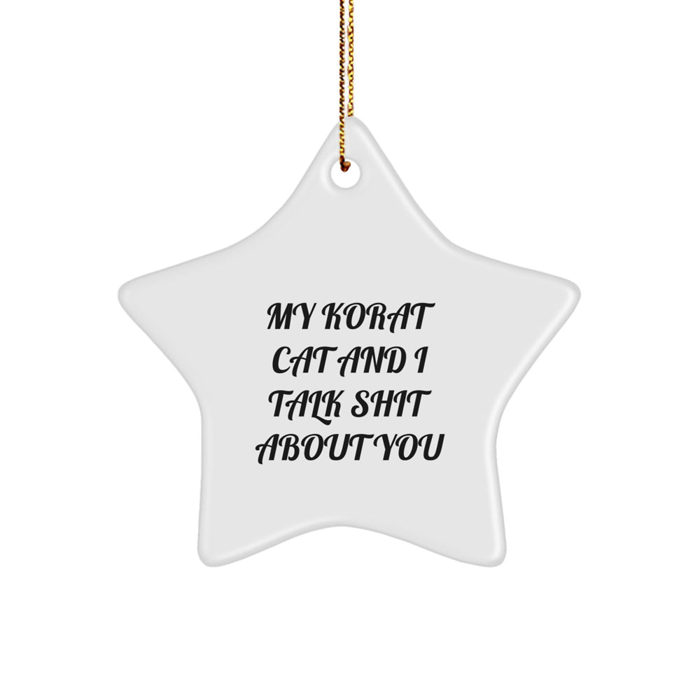Korat Cat Lovers Gifts, Funny Star Ornament for Korat Cat Enthusiasts, Gifts from Friends, Gifts for Korat Cat Owners, Christmas Unique Gifts - Image 1