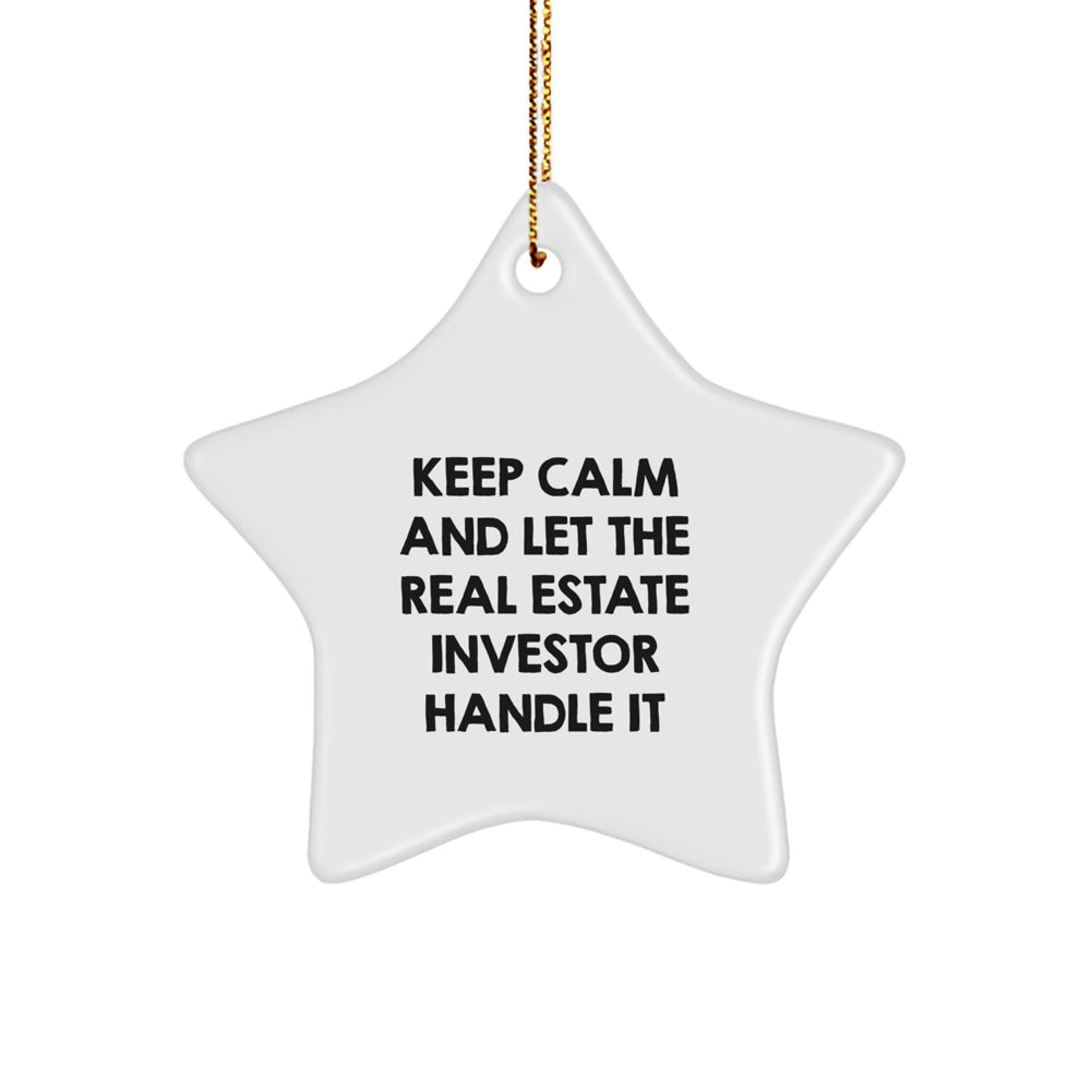 Funny Real Estate Investor Star Ornament Gifts from Men to Friends at Christmas - Image 1