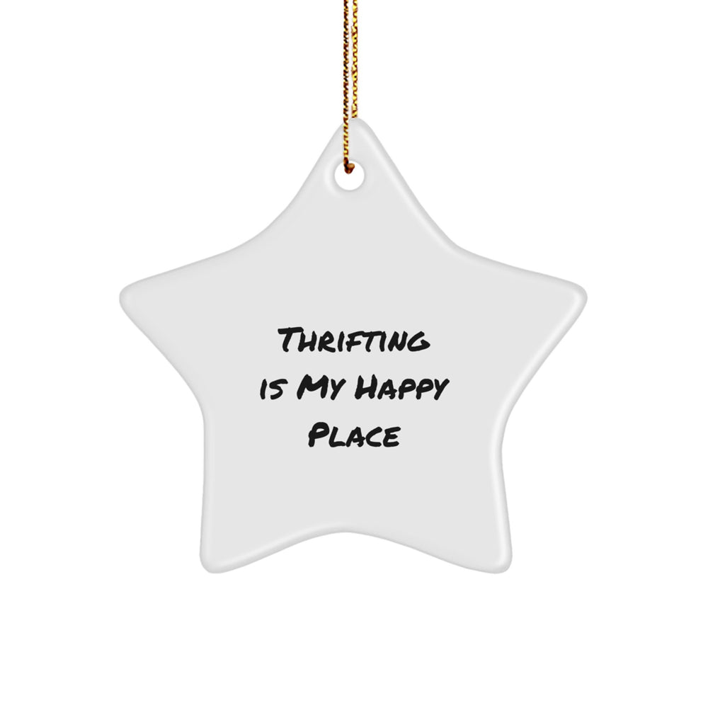Thrifting Gifts from Family for Thrifting Enthusiasts, Funny Star Ornament for Christmas Unique Gifts - Image 1