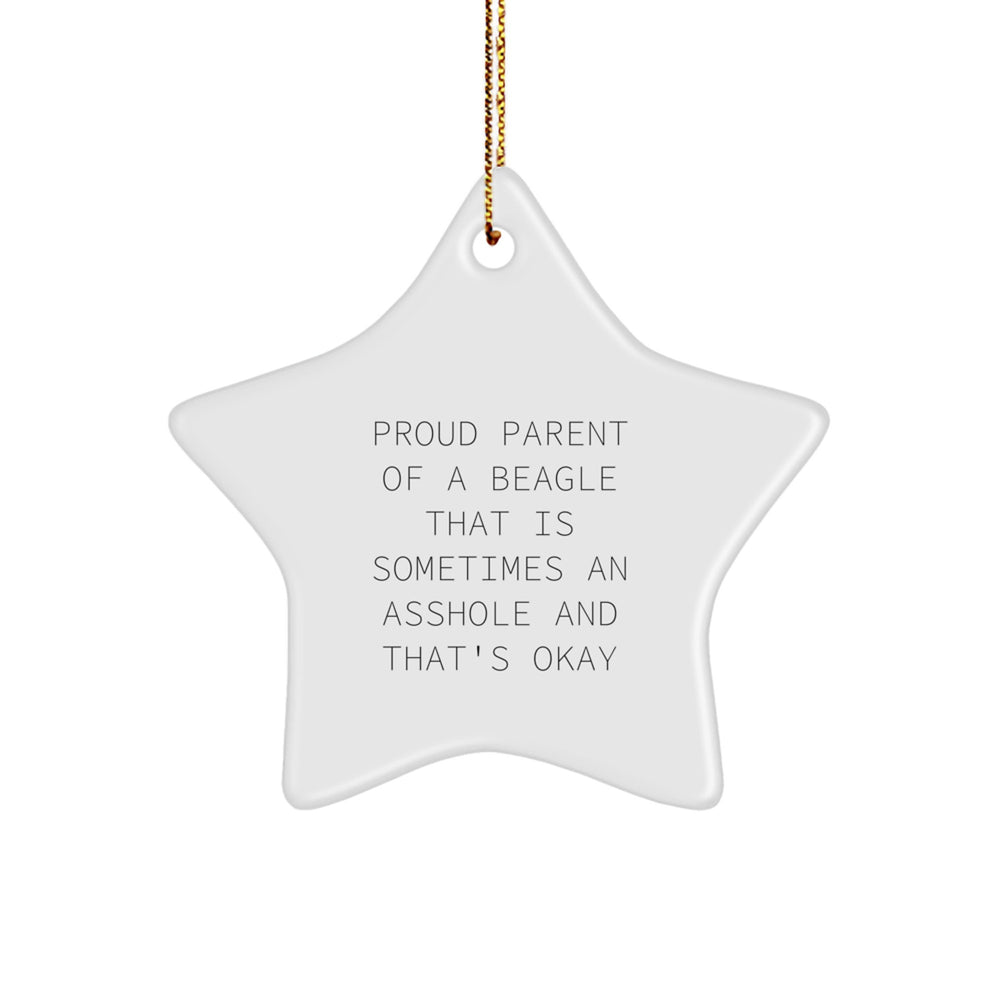 Funny Beagle Dog Gifts from Proud Parents - Star Ornament for Christmas, Gifts for Beagle Dog Lovers from Family and Friends - Image 1