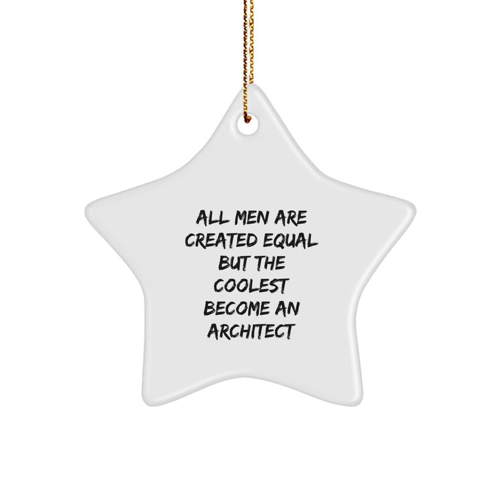 Inspirational Architect Star Ornament with Funny Quote Gifts for Men by Friends, Unique Christmas Unique Gifts from Family - Image 1