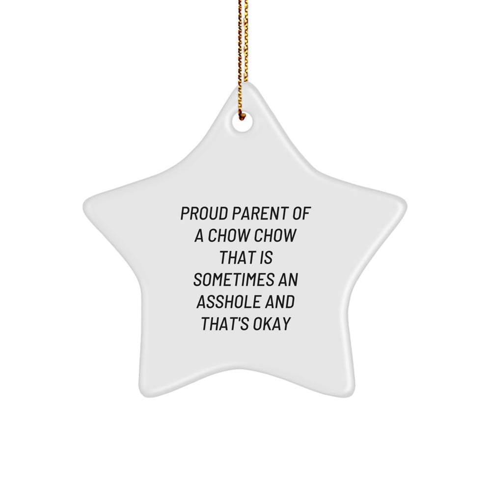 Funny Chow Chow Dog Gifts from Friends to Proud Parents - Star Ornament for Christmas - Image 1