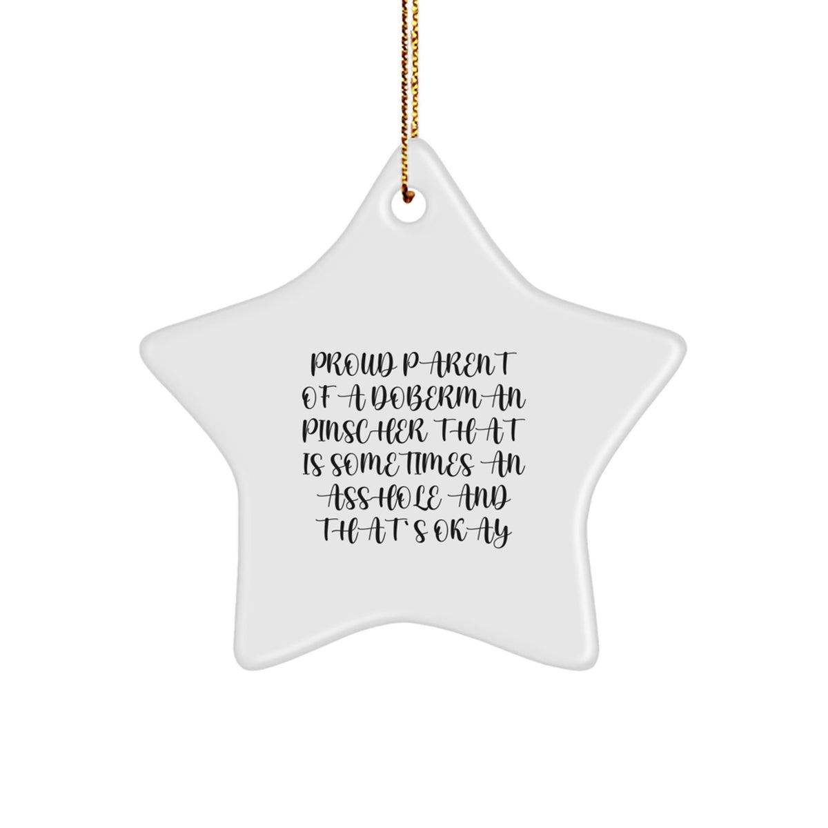 Funny Doberman Pinscher Dog Gifts for Men, Women, or Friends - Star Ornament with Quote, Christmas Unique Gifts from Family - Image 1