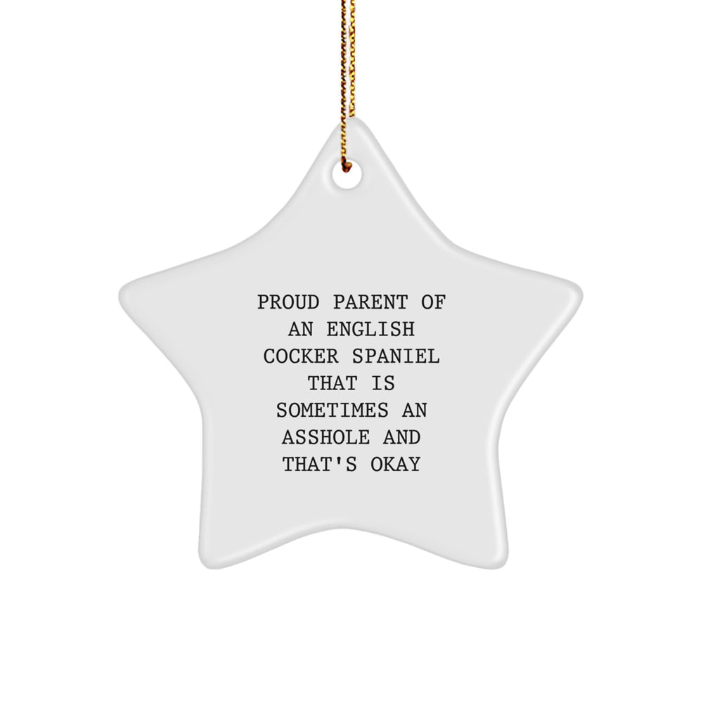 English Cocker Spaniel Dog Lover Gifts from Friends, Star Ornament Christmas Unique Gifts for Proud Parents - Image 1