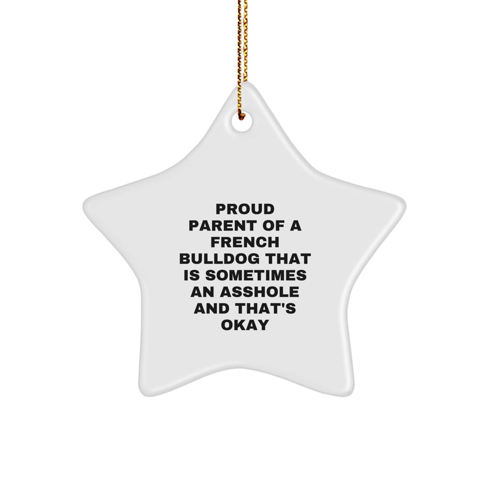 French Bulldog Gifts from Proud Parents - Star Ornament for French Bulldog Lovers at Christmas - Image 1