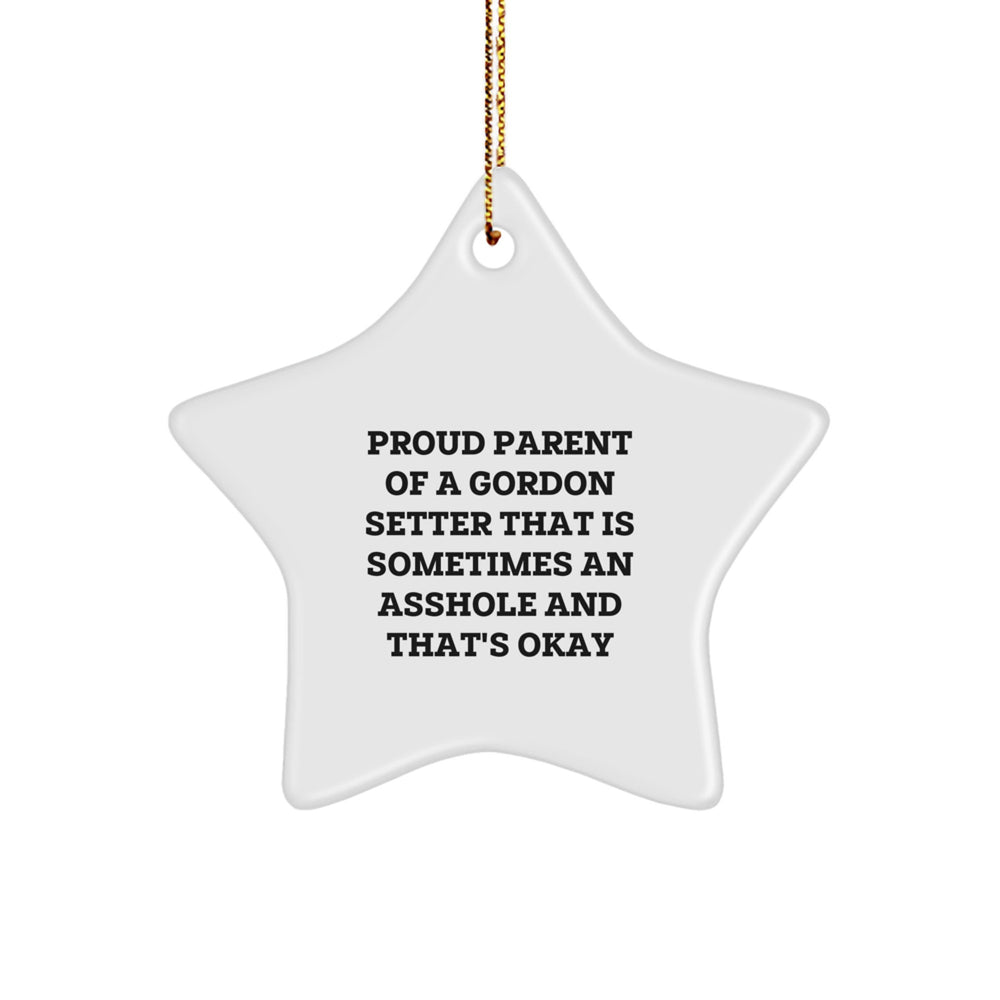 Funny Gordon Setter Dog Star Ornament Gifts from Family for Christmas - Image 1