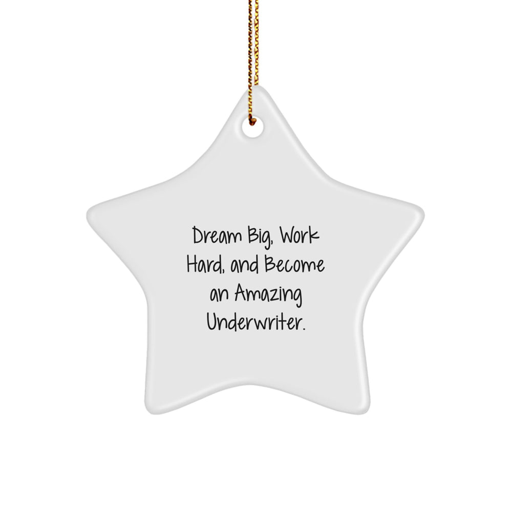 Funny Underwriter Gifts for Men - Star Ornament Quote 'Dream Big, Work Hard, And Become An Amazing Underwriter.' - Gifts from Family for Underwriter Friends - Image 1