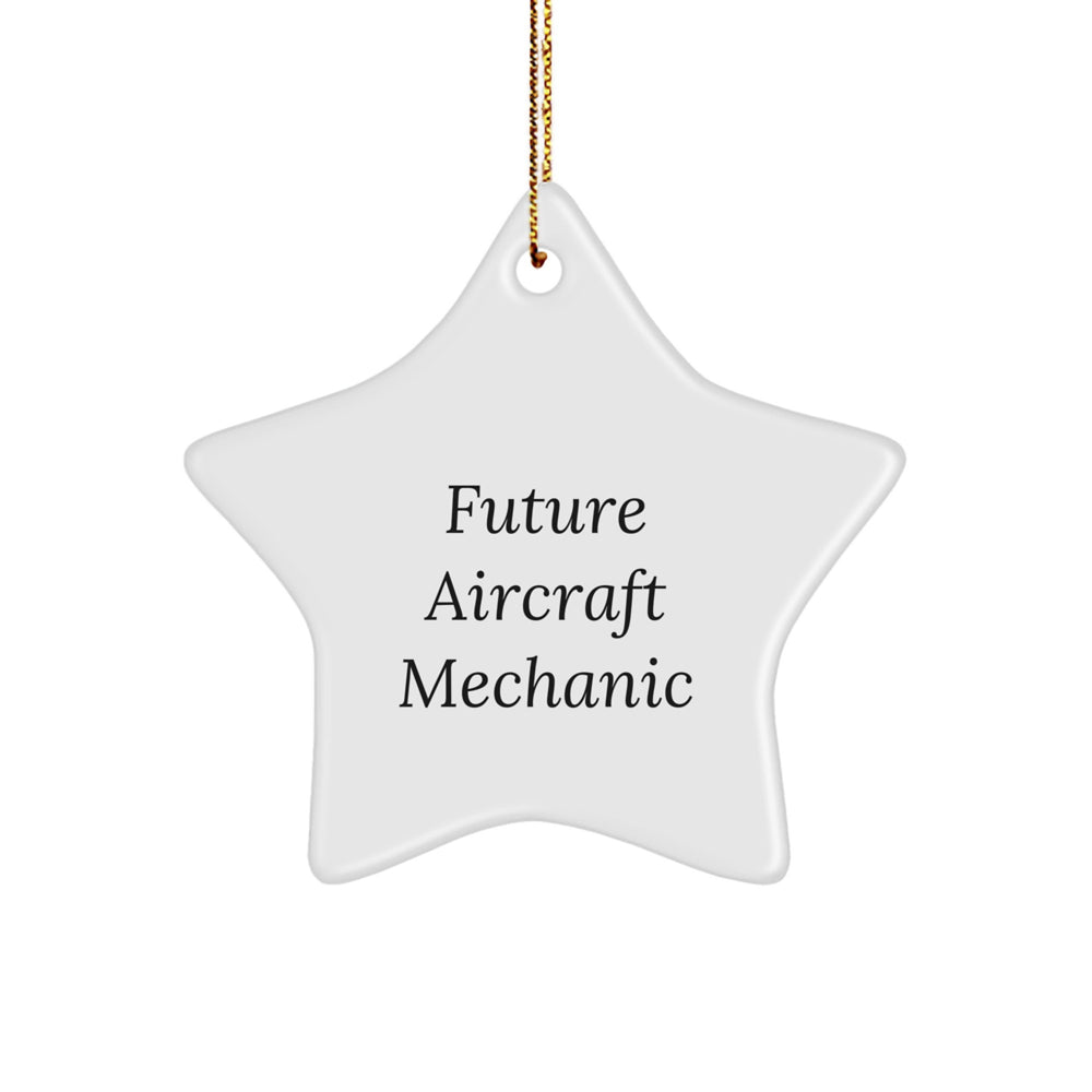 Funny Future Aircraft Mechanic Gifts from Men, Unique Aircraft Mechanic Star Ornament for Christmas, Inspirational Aircraft Mechanic Decorations - Image 1