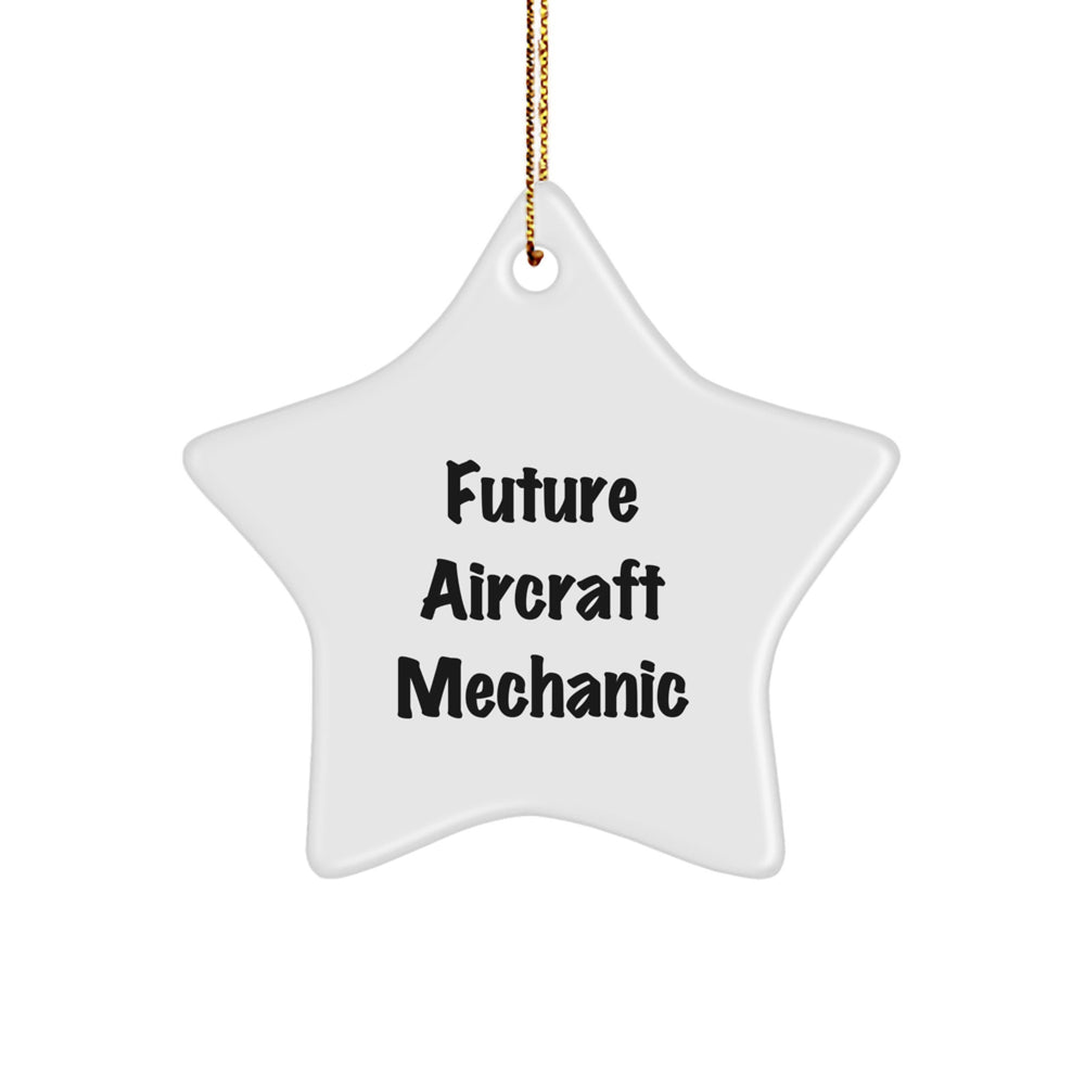 Funny Inspirational Gifts from Friends for Future Aircraft Mechanic Star Ornament, Aircraft Mechanic Christmas Unique Gifts, Star Ornament for Men - Image 1