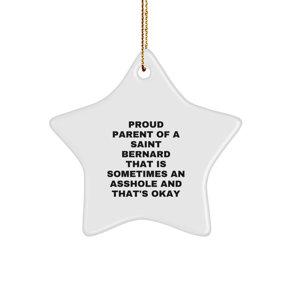 Saint Bernard Dog Gifts from Proud Parents - Funny Star Ornament for Men, Women, Friends, and Family, Handmade Christmas Unique Gifts - Image 1