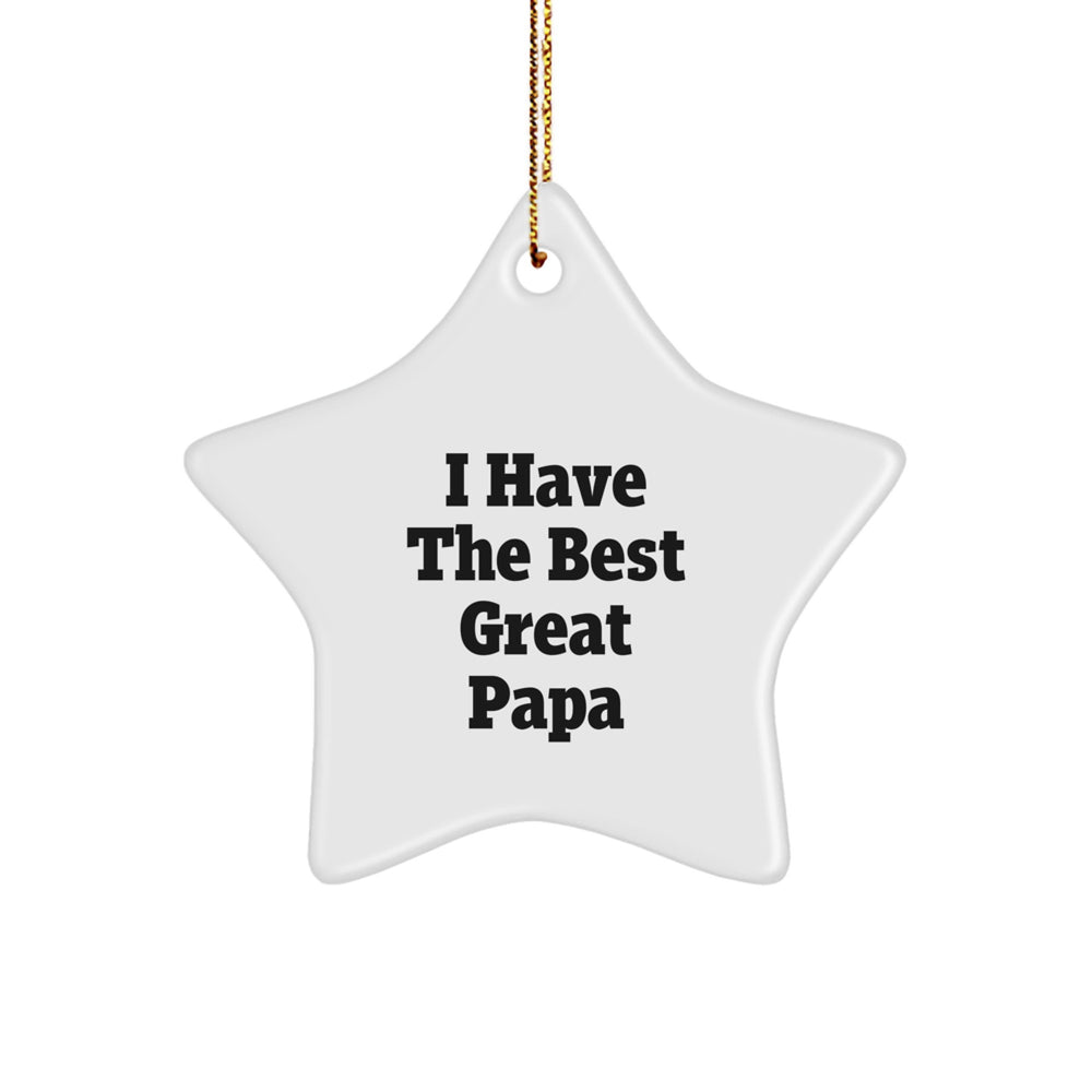 Funny Papa Gifts, I Have The Best Great Papa Star Ornament, Christmas Unique Gifts from Family - Image 1