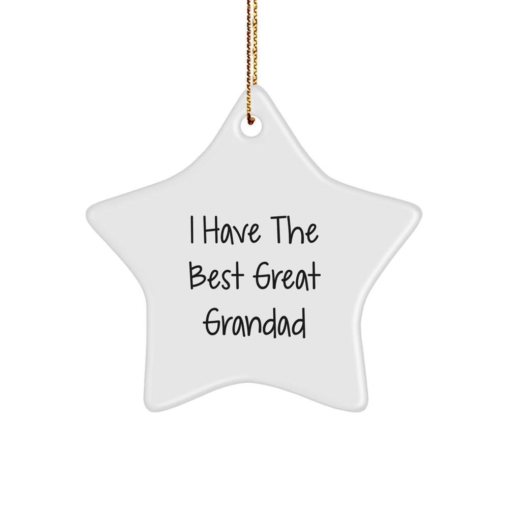Funny Grandad Gifts - 'I Have The Best Great Grandad' Star Ornament, Christmas Unique Presents from Men to Grandad - Image 1