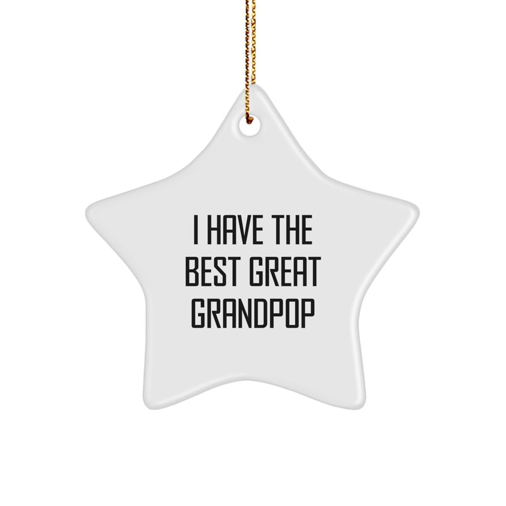 Funny Grandpop Gifts from Men, Funny Personalized Star Ornament for Great Grandpop, I Have The Best Great Grandpop Christmas Unique Gifts - Image 1