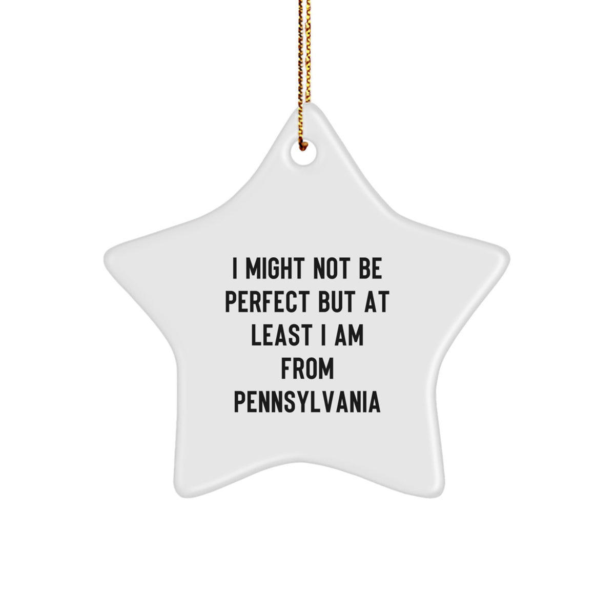 Pennsylvania Proud Star Ornament, Funny Quote Gifts from Pennsylvania, Christmas Decorations for Home, Gifts for Friends Family, Unique Pennsylvania Gifts - Image 1