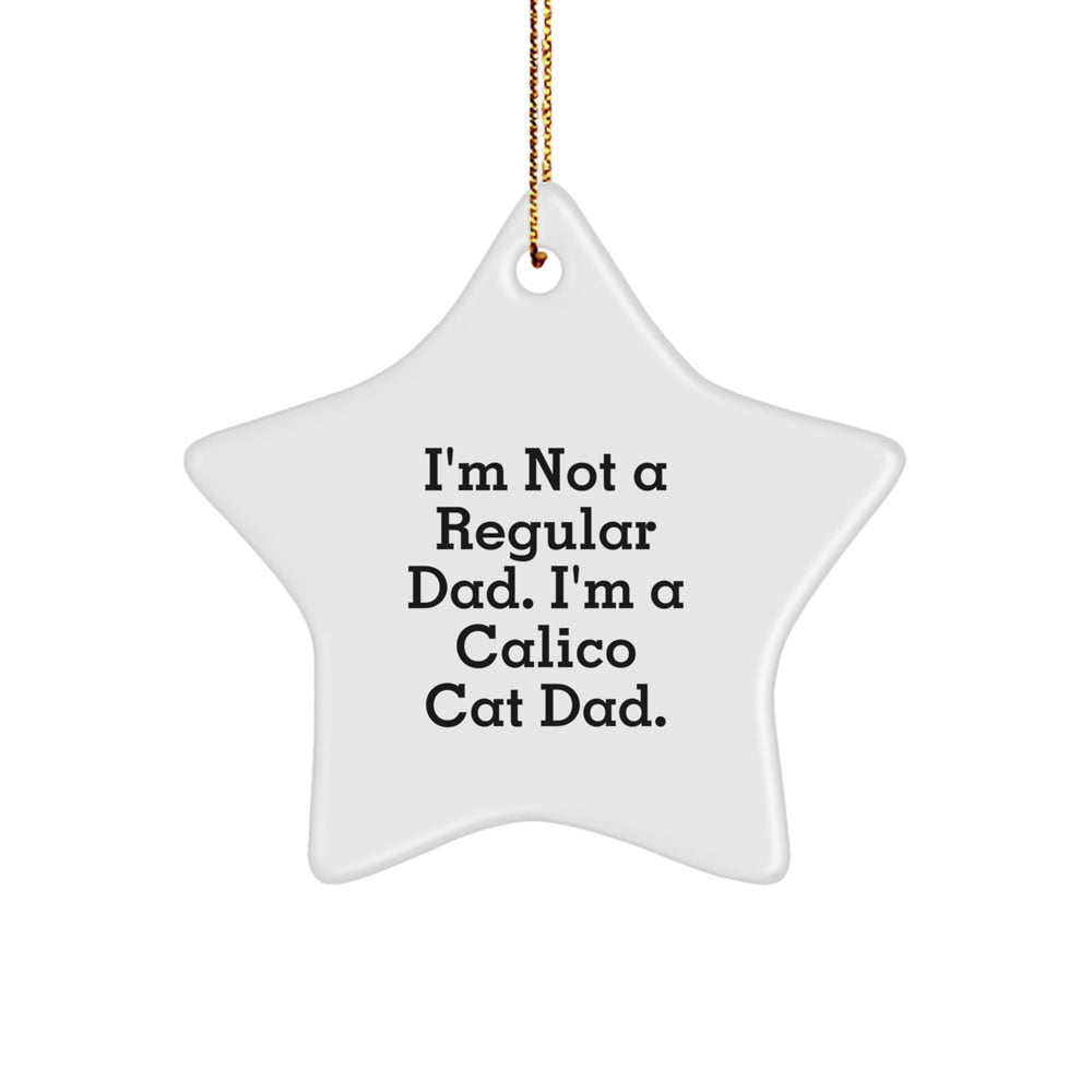 Funny Calico Cat Dad Gifts for Men, Star Ornament, I'm Not A Regular Dad. I'm A Calico Cat Dad. Christmas Unique Gifts from Men to Family - Image 1