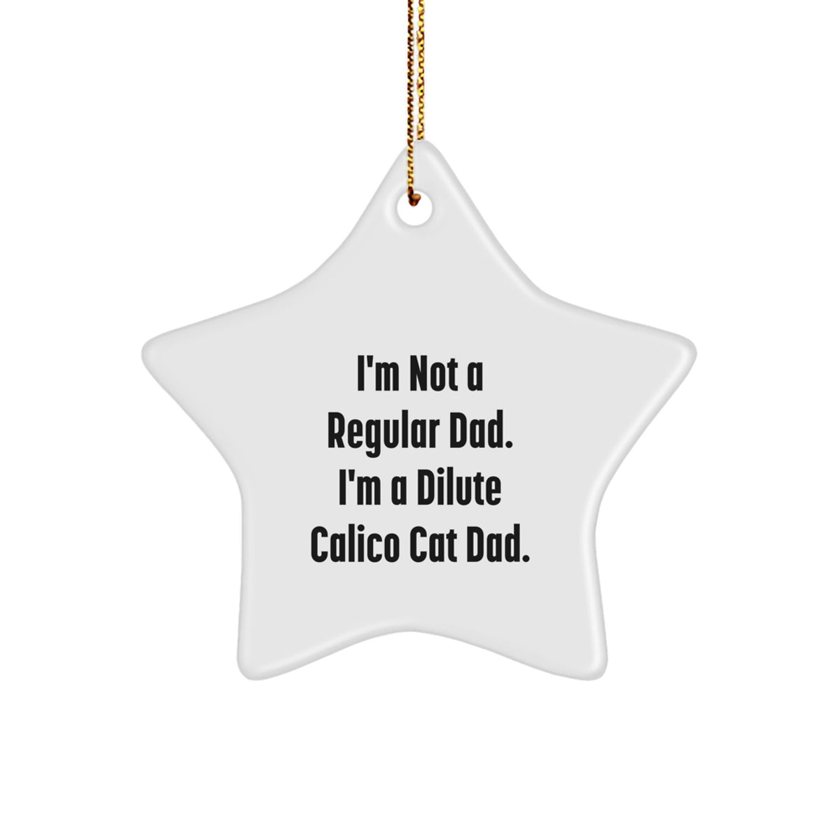 Dilute Calico Cat Gifts for Men or Women, Funny Star Ornament, Christmas Unique Gifts from Dad, 'I'm Not A Regular Dad. I'm A Dilute Calico Cat Dad.' - Image 1