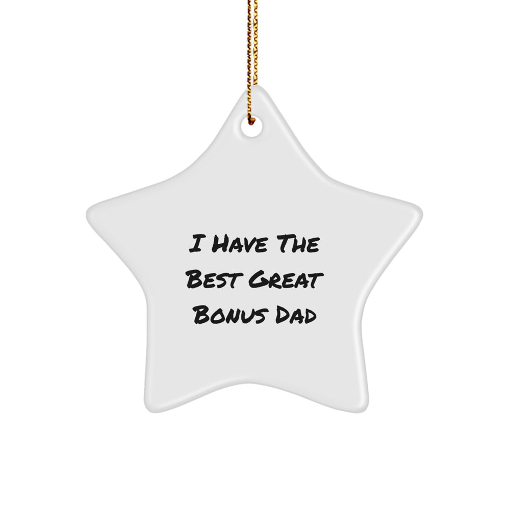 Funny Bonus Dad Gifts from Men to Star Ornament for Christmas Unique - Image 1