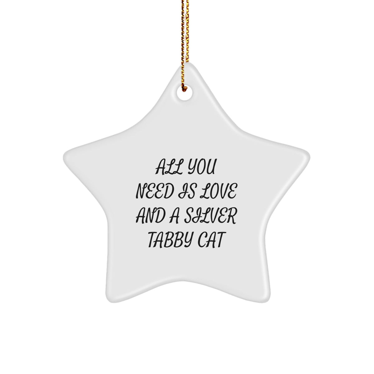 Silver Tabby Cat Star Ornament Gifts from Friends for Family Christmas Decorations - Image 1