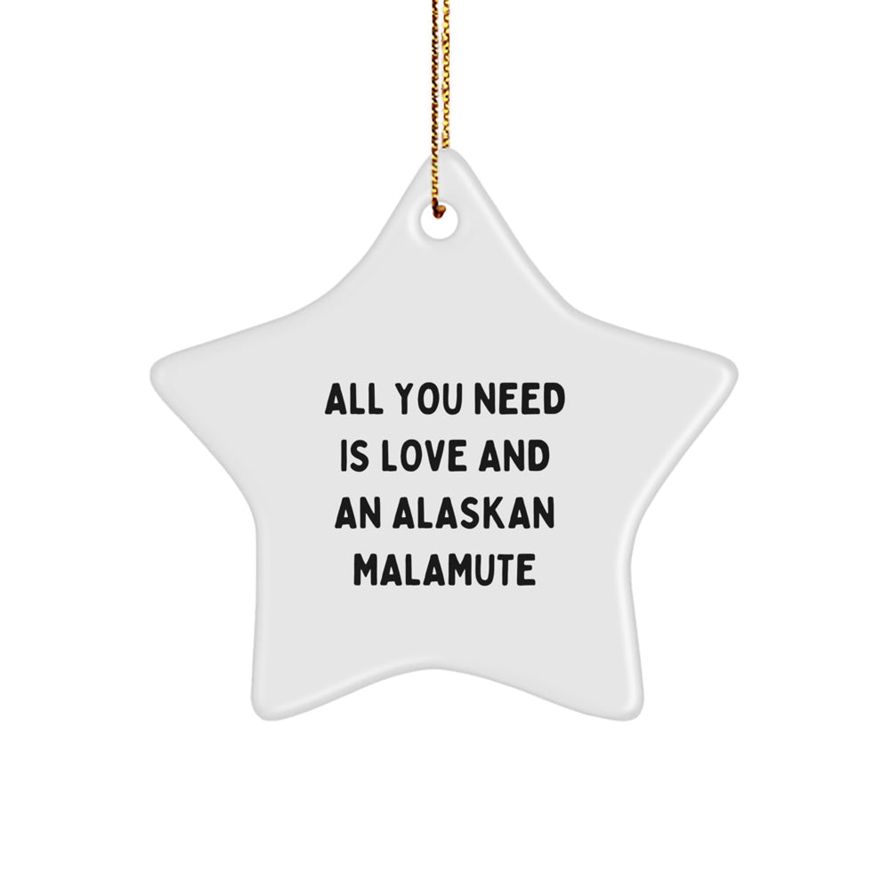 Funny Alaskan Malamute Dog Star Ornament Gifts for Him Funny Quote Christmas Unique Gifts from Men - Image 1