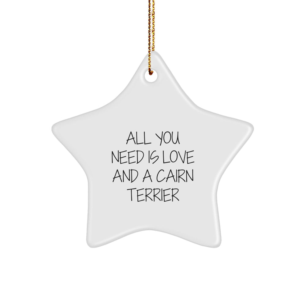 Cute Cairn Terrier Dog Lover Star Ornament Gifts from Men to Cairn Terrier Dog Friends for Christmas Unique Decorations, All You Need Is Love And A Cairn Terrier - Image 1