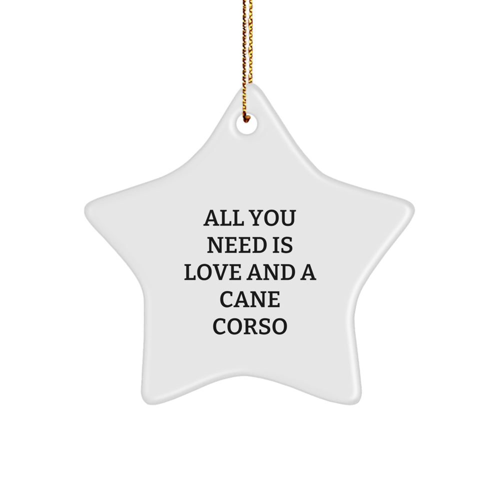 Cane Corso Dog Lovers Gifts from Family - All You Need Is Love And A Star Ornament for Christmas - Image 1