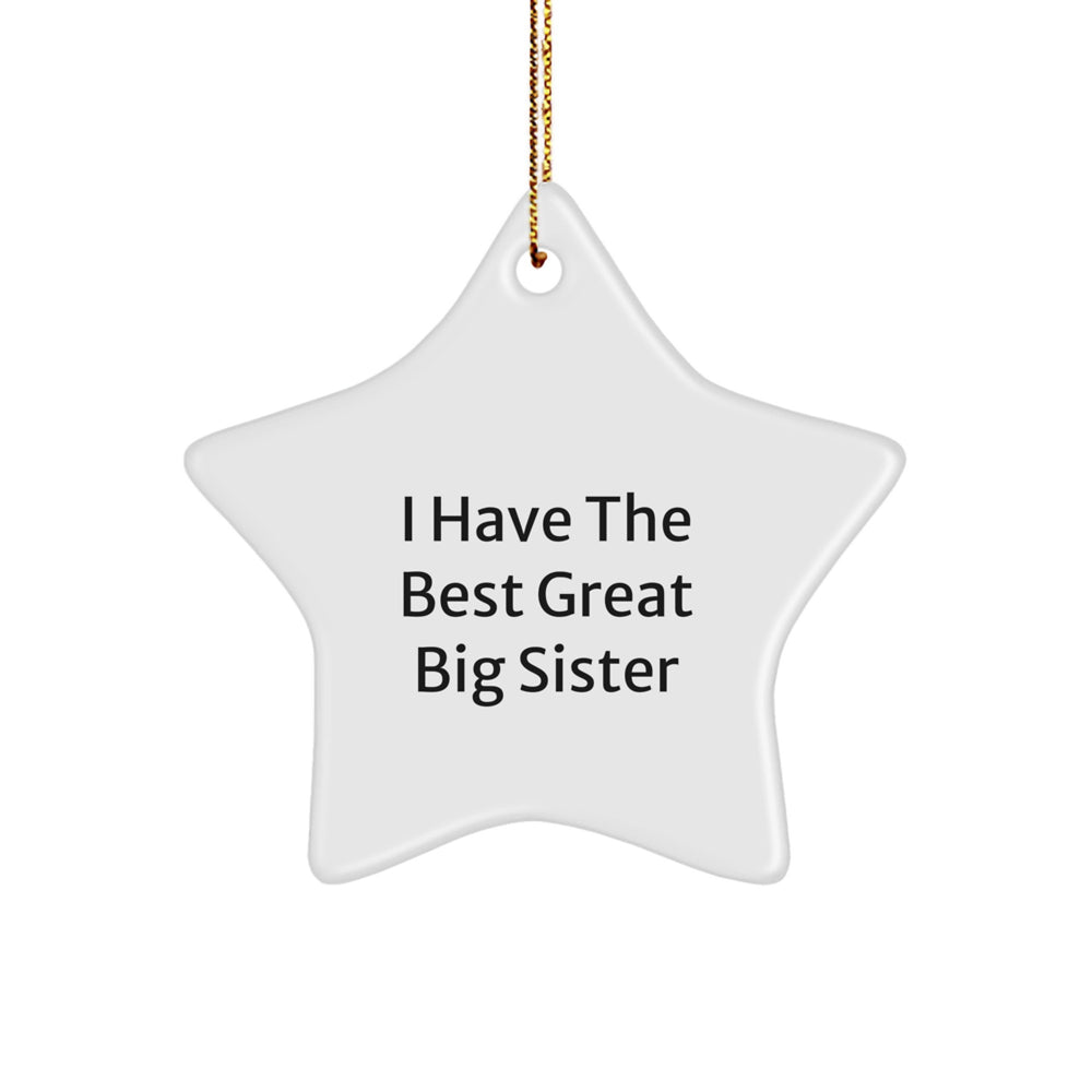 Funny Big Sister Quotes Star Ornament Gifts from Family Christmas Decorations for Big Sister - Image 1