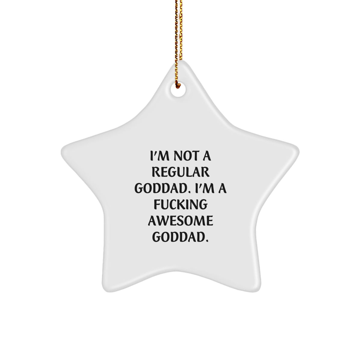 Goddad's Awesome Star Ornament, Funny Quote Gifts from Men, Gifts for Goddad, White Star Shaped, Christmas Unique Goddad Gifts - Image 1