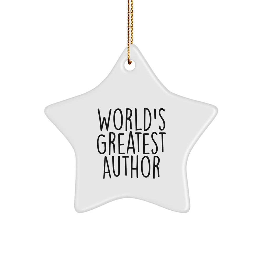 Funny Author Star Ornament Gifts from Friends and Family, Christmas Unique Gifts for Author, World's Greatest Author Star Shaped Decoration - Image 1