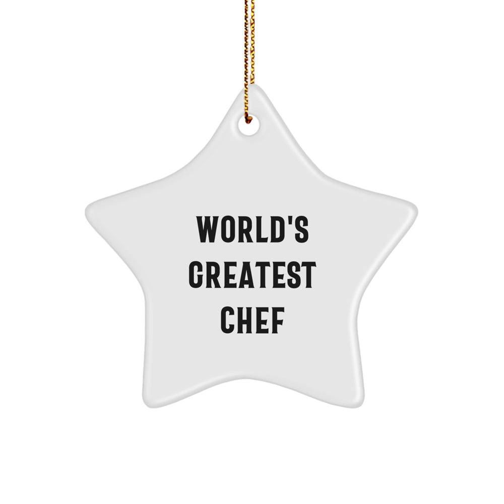 Funny Chef Gifts from Men to World's Greatest Chef for Christmas Unique Star Ornament - Image 1